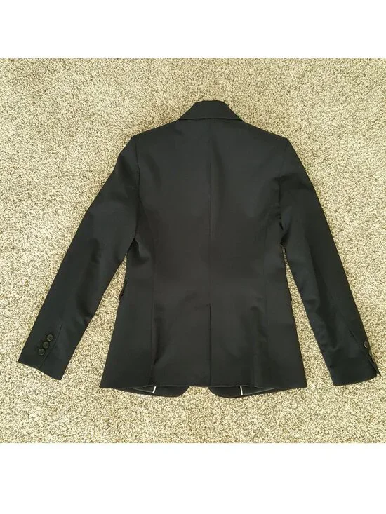 Defect MANGO Fitted Tailored Suit Blazer Jacket Single-Button Navy Blue S 4 - Picture 7 of 13